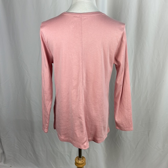 J. Jill Pima Crew Neck High-Low Long Sleeve Tee - Picture 5 of 6